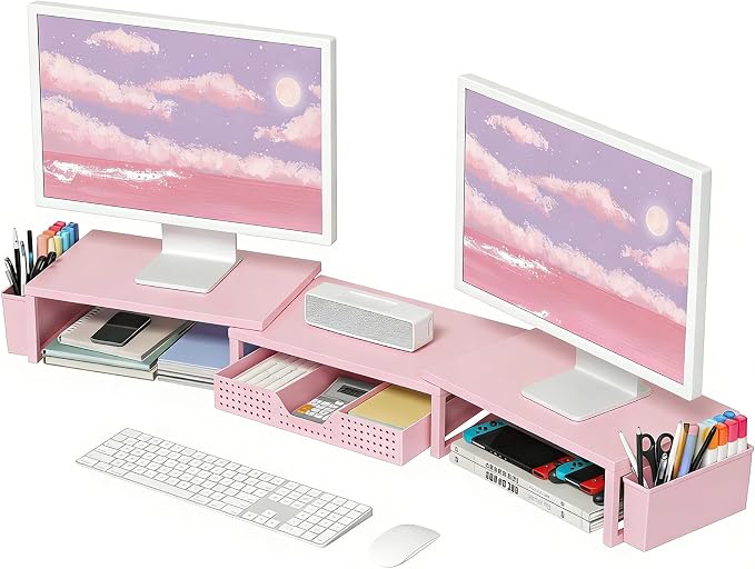 OPNICE Desk Organizers and Accessories, Dual Monitor Stand Riser by OPNICE