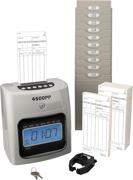 Nile Products - 4500PP Electronic Calculating Time Clock, Small Business Bundle by Nile+Products