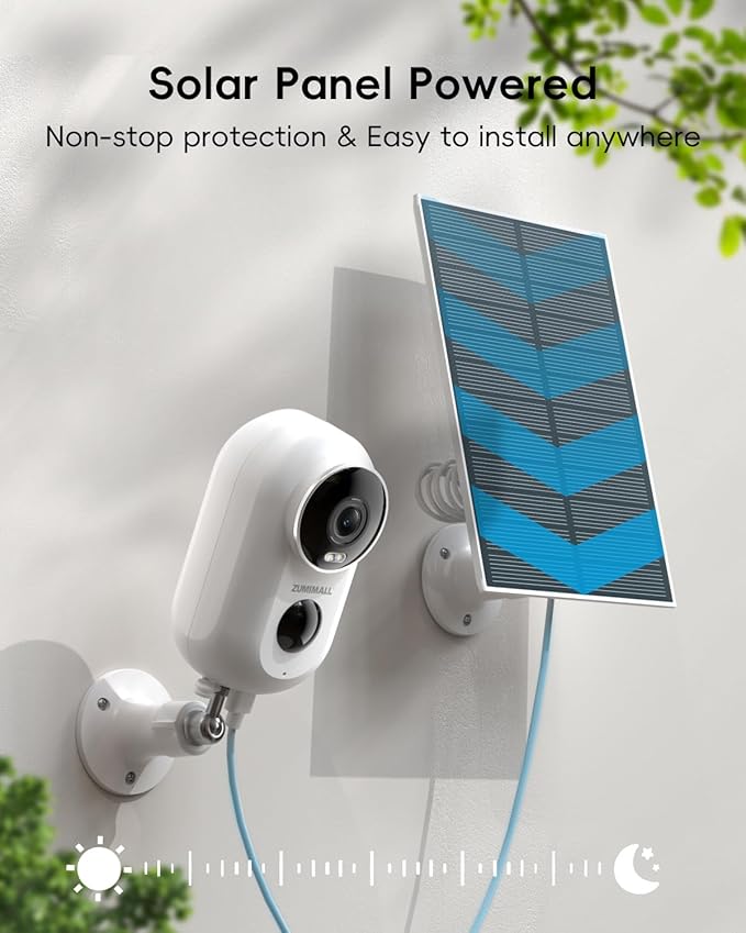 ZUMIMALL Solar Security Cameras Wireless Outdoor, Solar Camera Outdoor Wireless - Image 2