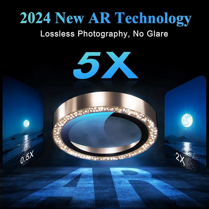 YWXTW Designed for iPhone 16 Pro/iPhone 16 Pro Max Camera Lens Protector Bling - Image 4