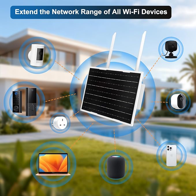 Solfie Solar Wi-Fi Extender Outdoor, Battery & Solar Powered, Wireless Signal - Image 3