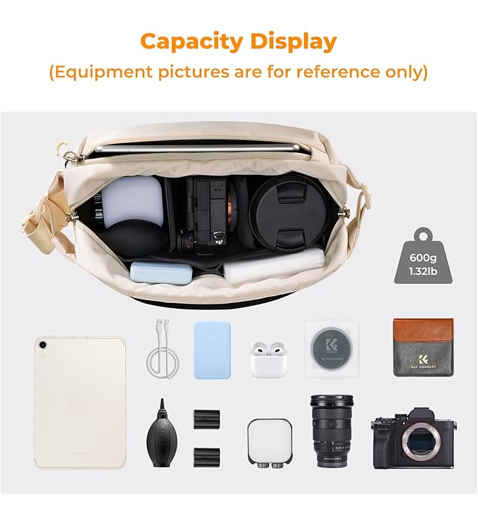 K&F CONCEPT Camera Sling Bag Crossbody Bag Waterproof Camera Shoulder Backpack - Image 2