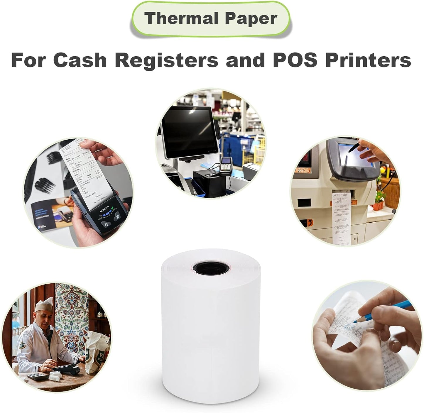 MFLABEL 2 1/4" x 50' Thermal Papers Cash Register POS Receipt Paper - 2000 Rolls