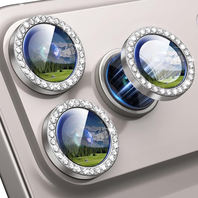 for iPhone 17 Pro / 17 Pro Max Camera Lens Protector Bling, Individual Diamond by Xfilm
