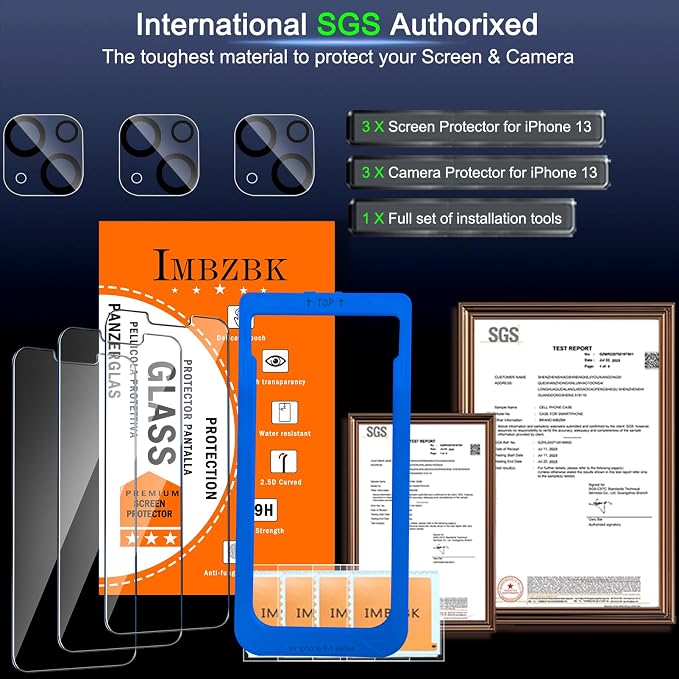 IMBZBK 3 Pack Screen Protector for iPhone 13 Accessories, Case Friendly Film - Image 5