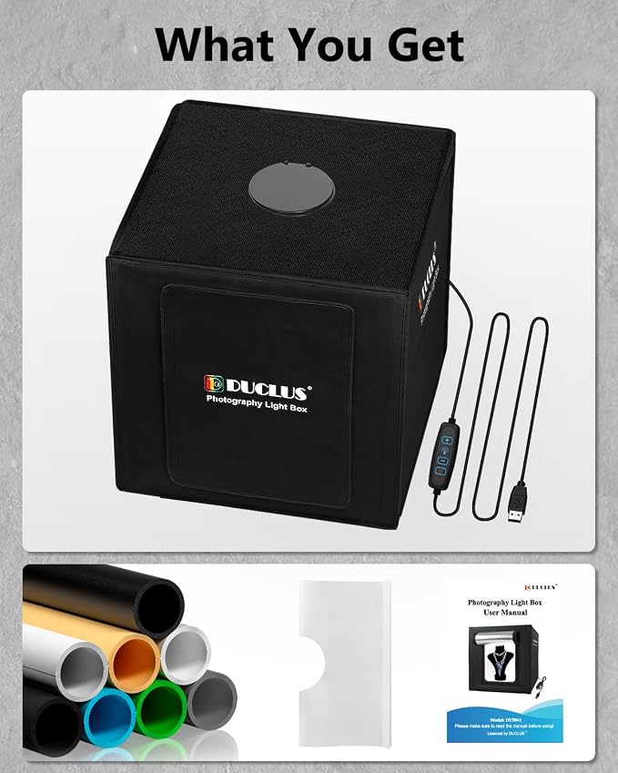 DUCLUS Light Box Photography, 16x16 Inch Photo Light Box - Image 7