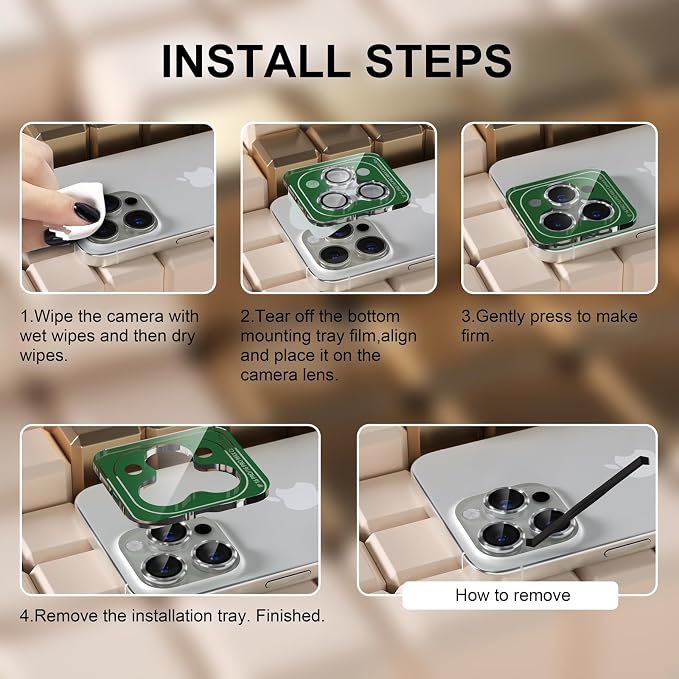 Misea Compatible for iPhone 16 Pro/iPhone 16 Pro Max Camera Lens Protector - Image 7