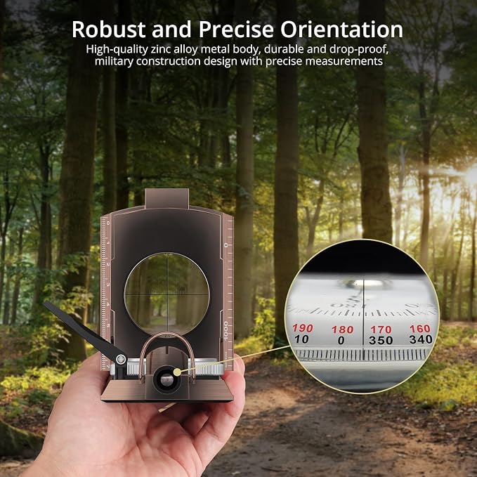 Anbte Compass Hiking Survival, IP65 Waterproof Metal Compass - Image 3