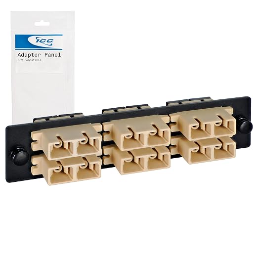 ICC SC-SC Fiber Optic Adapter Panel, LGX Compatible, 12 Fibers, Push Fasteners by ICC