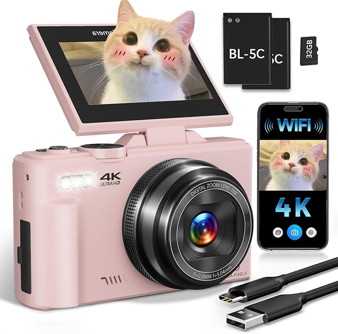 4K Digital Camera for Beginners & Teens, Compact Vlogging Camera by Unknown