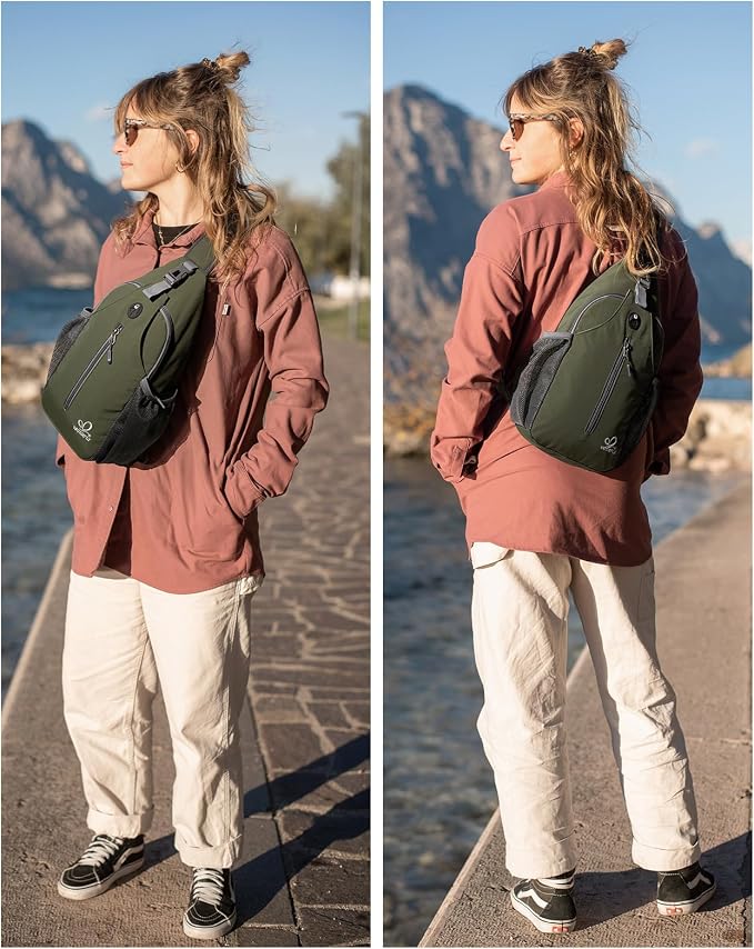 WATERFLY Crossbody Sling Backpack Sling Bag Travel Hiking Chest Bags Daypack - Image 2