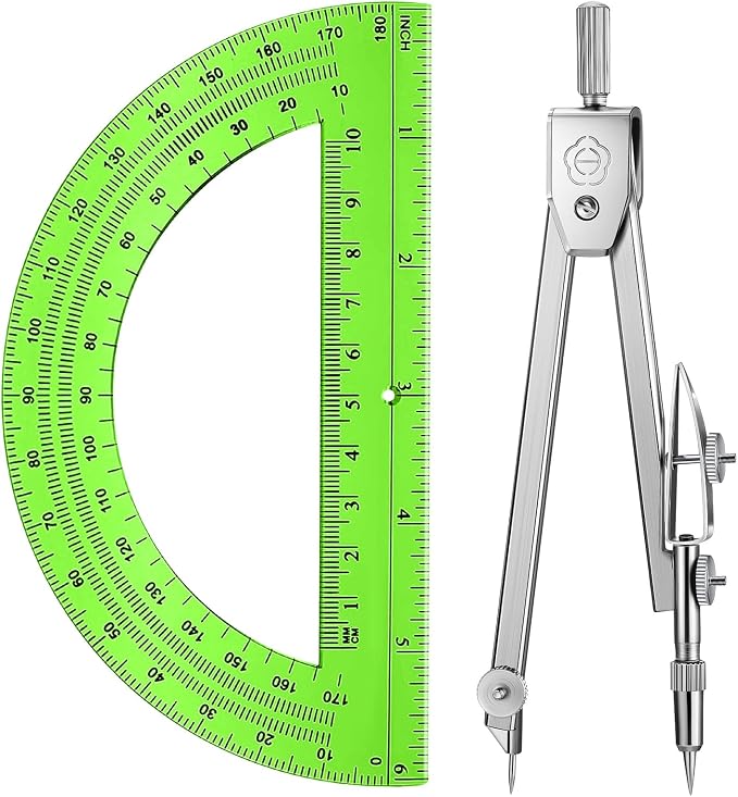 EBOOT Student Geometry Math Set, Drawing Compass and 6 Inch Swing Arm by eBoot