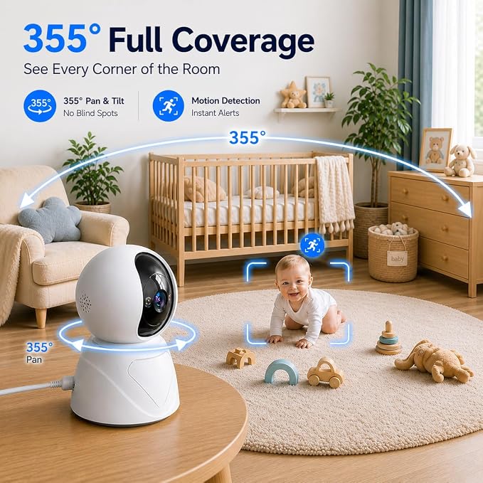 Indoor Security Camera, 5GHz 3MP Baby Monitor Camera - Image 2