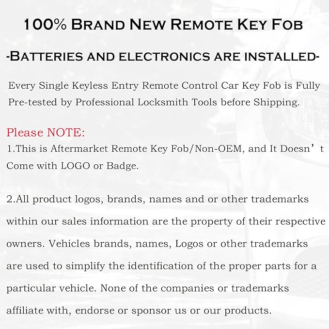 SUPALAND Keyless Entry Remote Control Key Fob Replacement Fits - Image 6