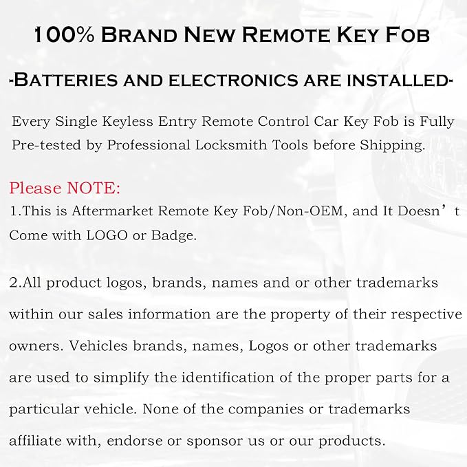 SUPALAND Keyless Entry Remote Control Key Fob FOBIK Replacement Fits - Image 5