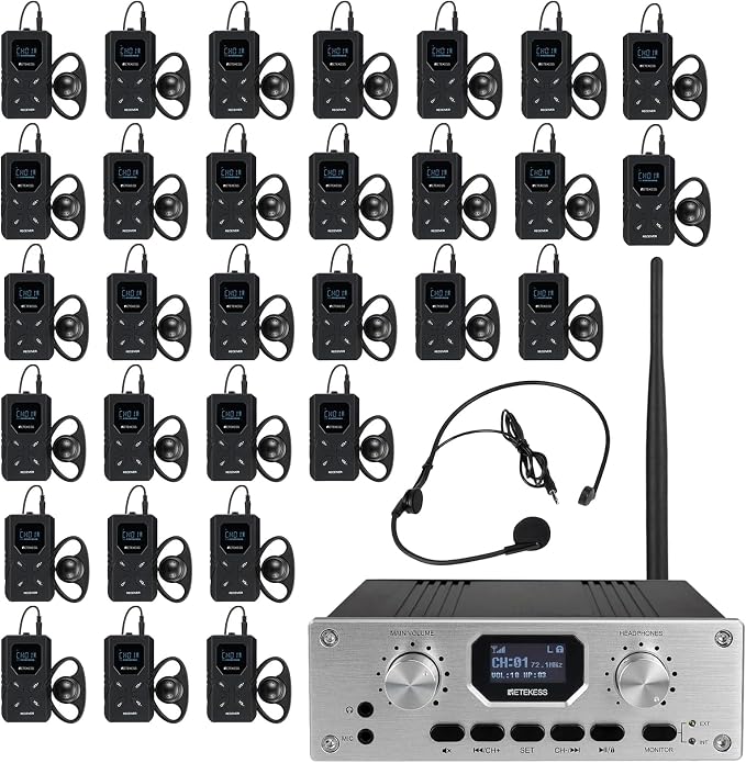 Retekess TT119 Assistive Listening Devices, Church Translation System, by Retekess