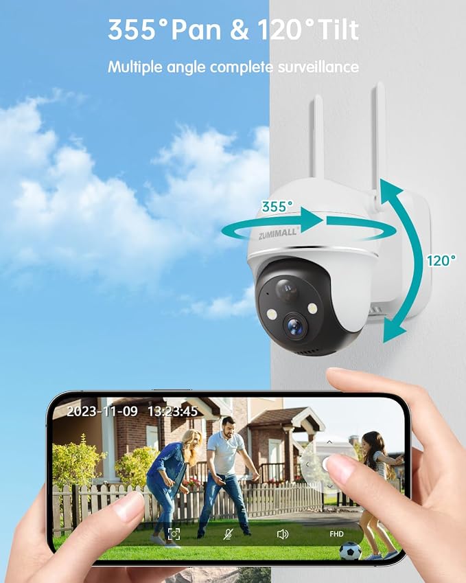 ZUMIMALL 2K Security Cameras Wireless Outdoor, Battery Powered Cameras - Image 2