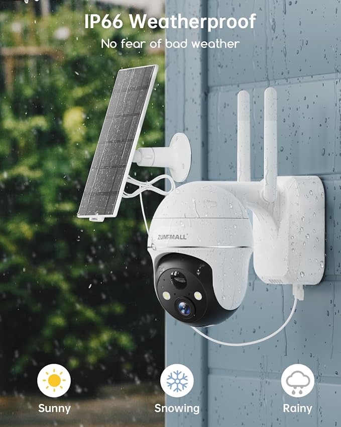 ZUMIMALL Solar Security Cameras Wireless Outdoor, 360° View Outdoor Camera - Image 7