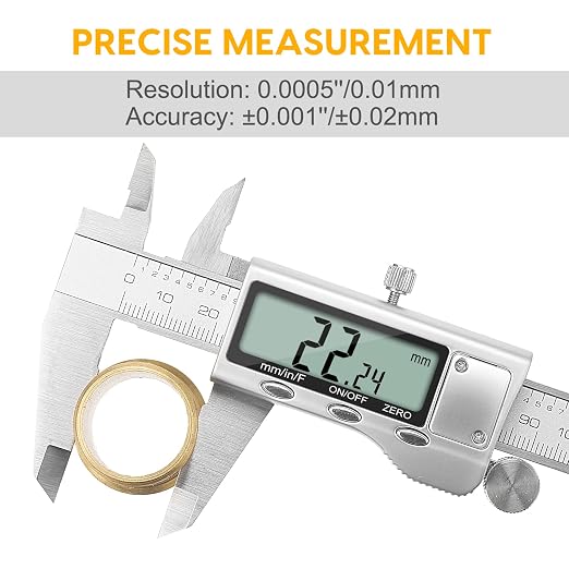 Digital Caliper, Sangabery 6 inch Stainless Steel Caliper Measuring Tool - Image 4