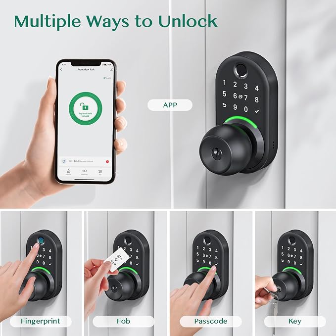 Keypad Smart Door Lock with Knob, Yamiry Keyless Entry Digital Lock with Handle - Image 2