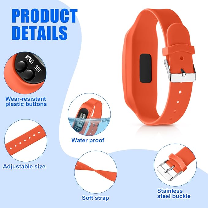 Geyoga Pedometer for Walking Steps and Miles Pedometer Watch Silicone Steps - Image 3