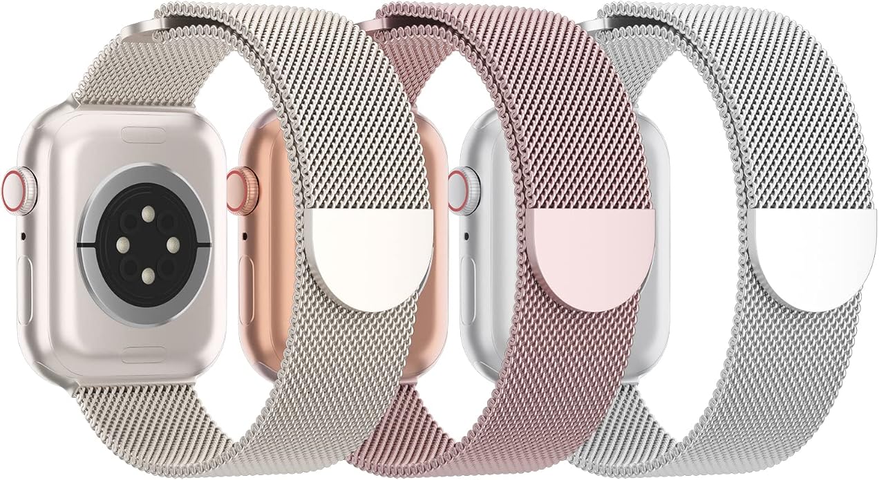 3 Pack Mesh Metal Band Compatible by Steezrd