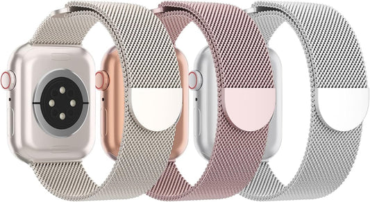 3 Pack Mesh Metal Band Compatible by Steezrd