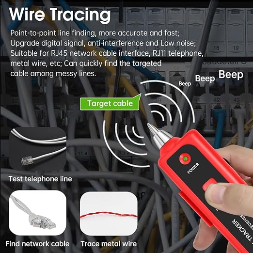 Cable Tracer Ethernet Network Cable Tester RJ45 RJ11 - Image 4