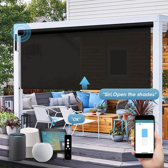SmartWings Motorized Outdoor Patio Shades Fabric Sample, Smart Outdoor Roller - Image 3