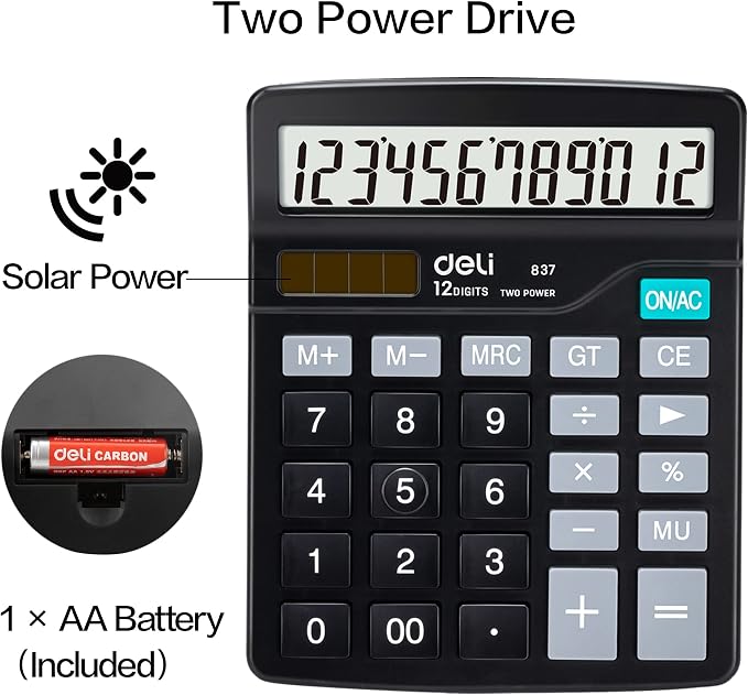 Calculator, Deli Standard Function Desktop Calculators - Image 4