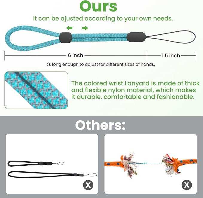 FrgKbTm Hand Wrist Strap Lanyard, Adjustable Nylon Colorful - Image 5