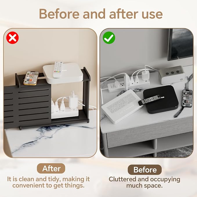 Wooden WiFi Router Storage Box Hider Shelf, Decorative Projector Box Hider Rack - Image 7