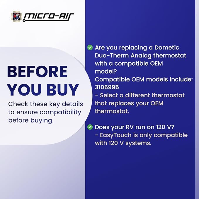 MICRO-AIR EasyTouch Digital RV Thermostat Replacement - Image 8