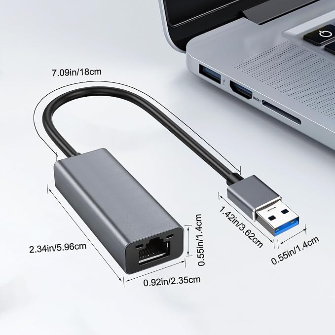 USB to Ethernet Adapter, Portable 1-Gigabit Network Hub, 10/100/1000 Mbps - Image 7