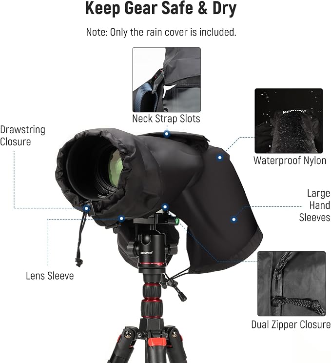 NEEWER Camera Rain Cover, Small Size Durable Nylon Raincoat Compatible - Image 7