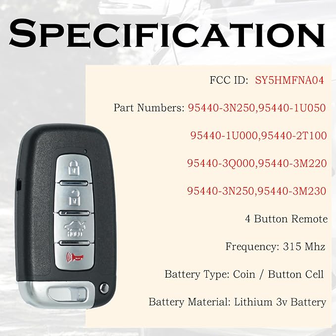 SUPALAND Key Fob Replacement Fits - Image 3