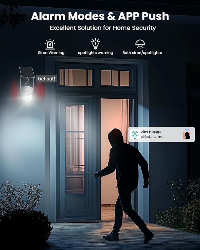 VIZIUUY Solar Security Cameras Wireless Outdoor, 3MP Pan Tilt 360°WiFi Camera - Image 8