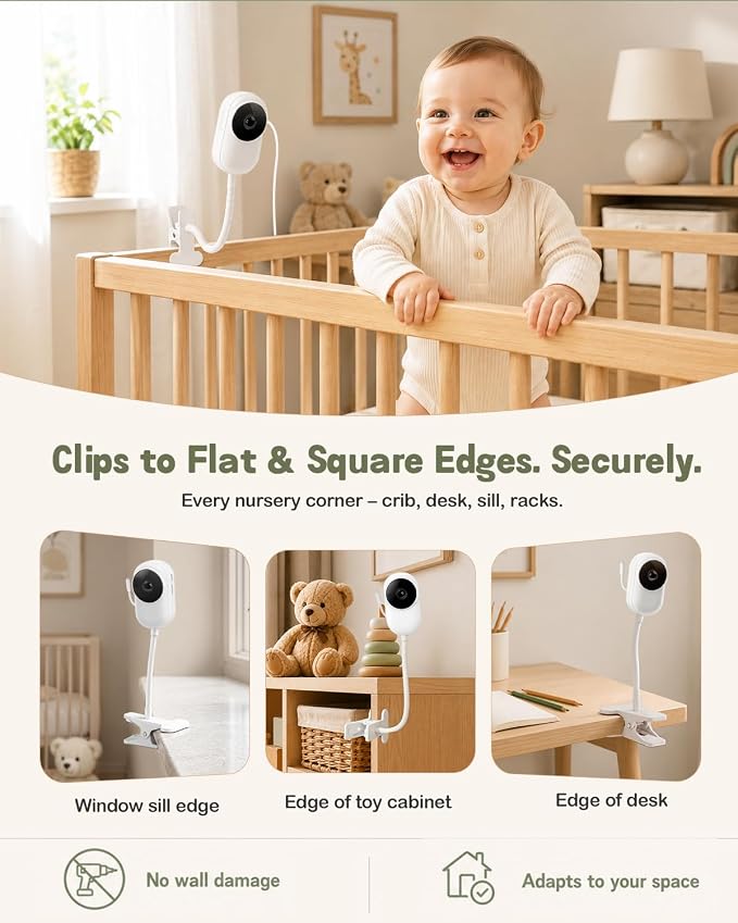 Baby Monitor with Camera and Audio, 2.8" Screen Baby Monitor No Wifi with Clip - Image 3