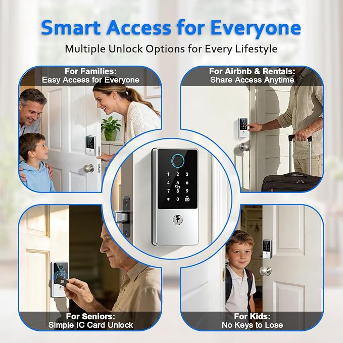 Smart Door Lock Deadbolt, Keyless Entry Door Lock - Image 9