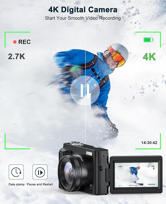 4K Digital Camera for Beginners & Teens, Autofocus 48MP Vlogging Camera for - Image 2