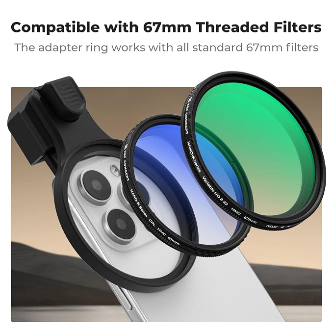 K&F CONCEPT 67mm Press-on CPL Phone Lens Filter Kit, Polarizing Filter - Image 4