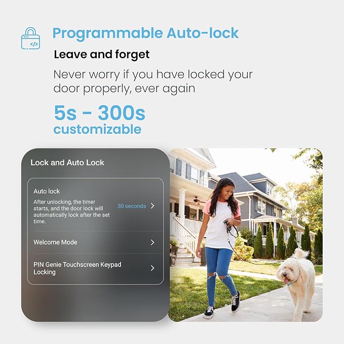 Lockly Secure Pro Smart Deadbolt Lock — Fingerprint Keyless Entry, PIN Genie® - Image 6