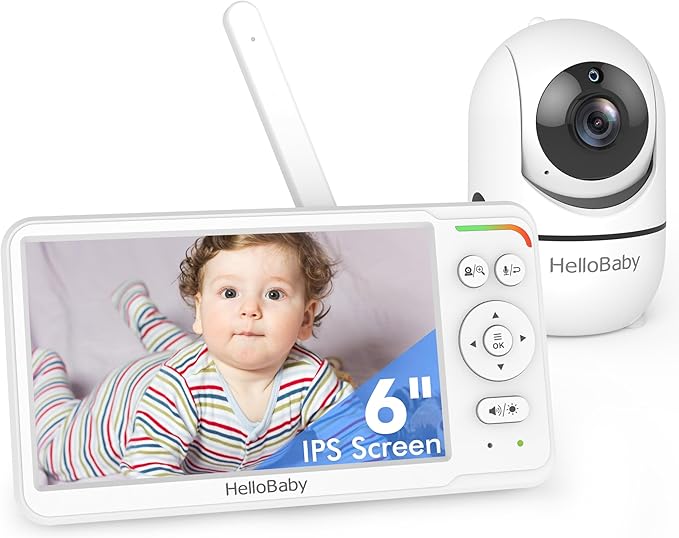 HelloBaby Baby Monitor 6" World First IPS Screen 30H Battery, Secure No WiFi by HelloBaby