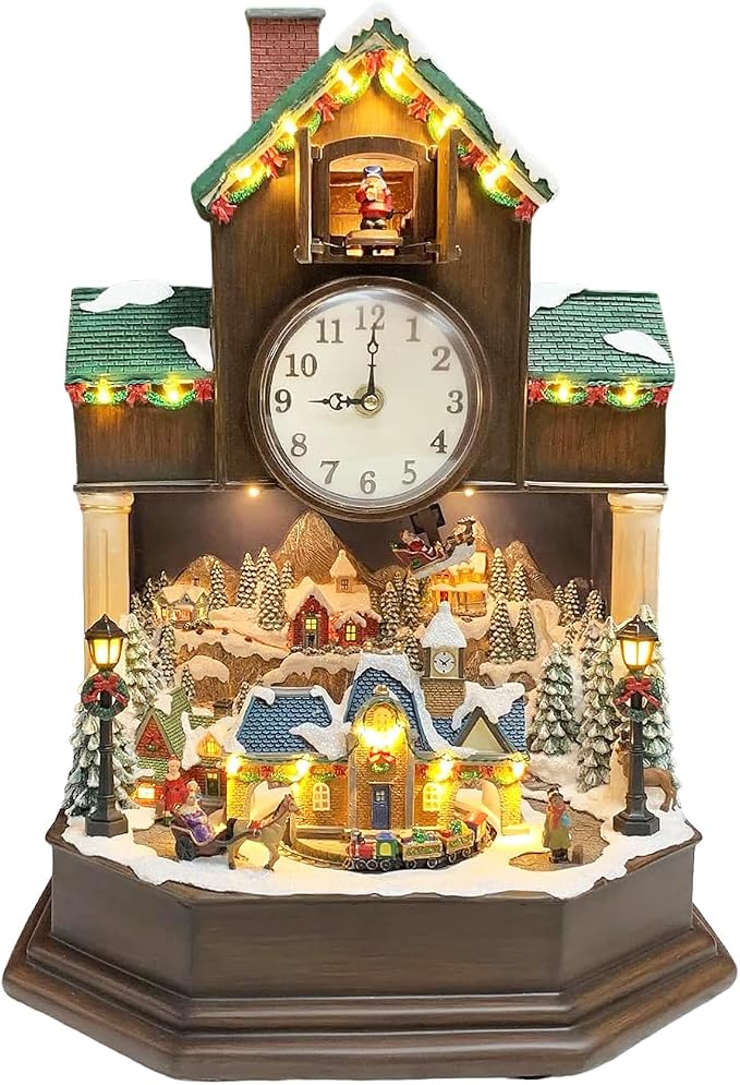 MOMENTS IN TIME 17.1” Christmas Cuckoo Clock - Image 2