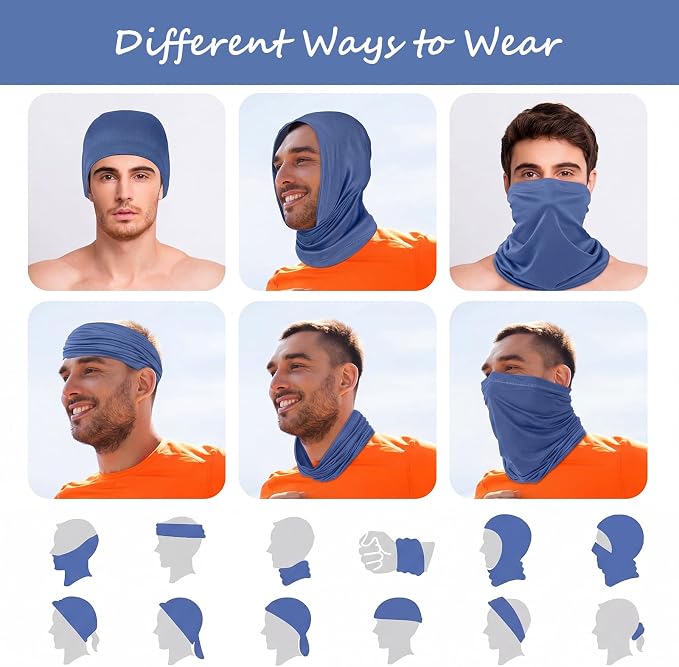 Geyoga 6 Pieces Summer UV Protection Cooling Neck Gaiter Face Clothing Neck - Image 5
