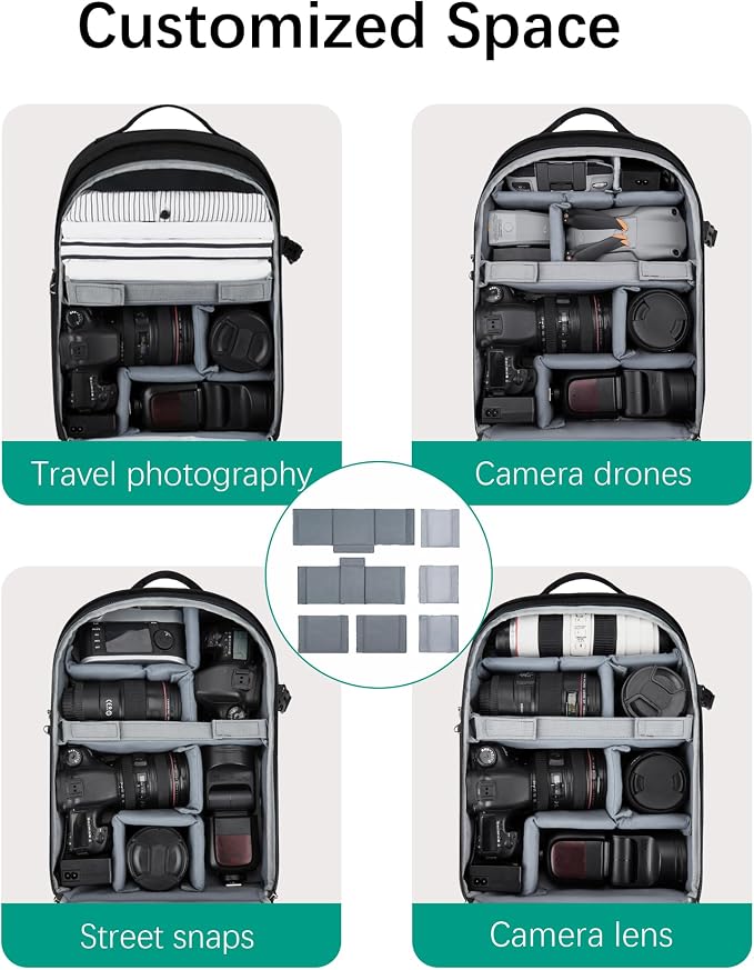BAGSMART Camera Backpack, DSLR SLR Camera Bag Backpack Fits 15.6 Inch Laptop - Image 2