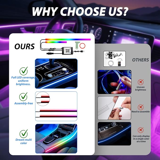 RGB-IC Car Led Strip Lights, Interior Car Lights, App and Remote Control - Image 5