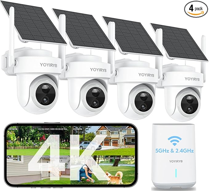 4K Security Cameras Wireless Outdoor, No Subscription, -15°F Cold, Ethernet by 247SecurityWire-Free