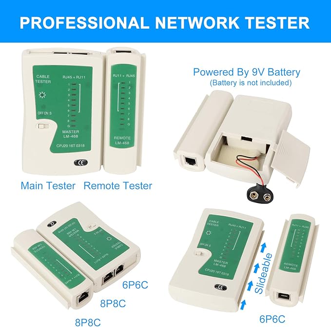 RJ45 Crimping Tool Kit Ethernet Crimp Set, 8P/RJ-45 Crimp, Cut and Strip - Image 6