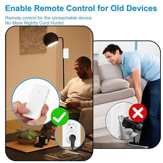15 amp Plug with Remote, Wireless On/Off Light Switch Wall Mounted, TUV List - Image 3
